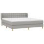 Box spring bed with light gray fabric mattress 160x200 cm by , Beds and slatted bases - Ref: Foro24-3127133, Price: 493,00 €,...