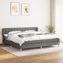 Cama box spring con colchón tela gris oscuro 200x200 cm de , Camas y somieres - Ref: Foro24-3127150, Precio: 616,74 €, Descue...