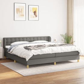 Box spring bed with dark gray fabric mattress 200x200 cm by , Beds and slatted bases - Ref: Foro24-3127150, Price: 617,74 €, ...