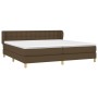 Cama box spring con colchón tela marrón oscuro 200x200 cm de , Camas y somieres - Ref: Foro24-3127152, Precio: 607,15 €, Desc...