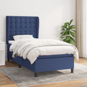 Box spring bed with blue fabric mattress 80x200 cm by , Beds and slatted bases - Ref: Foro24-3128243, Price: 356,22 €, Discou...