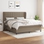 Box spring bed with taupe gray fabric mattress 160x200 cm by , Beds and slatted bases - Ref: Foro24-3128297, Price: 617,61 €,...