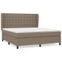 Box spring bed with taupe gray fabric mattress 160x200 cm by , Beds and slatted bases - Ref: Foro24-3128297, Price: 617,61 €,...