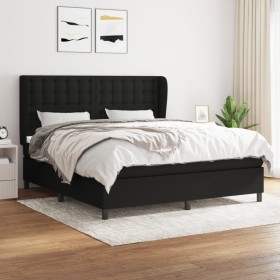 Box spring bed with black fabric mattress 160x200 cm by , Beds and slatted bases - Ref: Foro24-3128295, Price: 616,01 €, Disc...