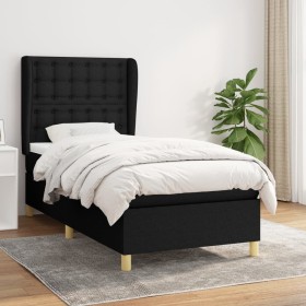 Cama box spring con colchón tela negro 100x200 cm de , Camas y somieres - Ref: Foro24-3128823, Precio: 372,66 €, Descuento: %