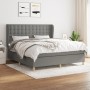 Box spring bed with dark gray fabric mattress 160x200 cm by , Beds and slatted bases - Ref: Foro24-3128854, Price: 574,57 €, ...