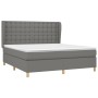 Cama box spring con colchón tela gris oscuro 160x200 cm de , Camas y somieres - Ref: Foro24-3128854, Precio: 564,07 €, Descue...