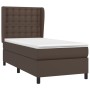 Cama box spring con colchón cuero sintético marrón 90x200 cm de , Camas y somieres - Ref: Foro24-3129012, Precio: 395,99 €, D...