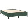 Cama box spring con colchón terciopelo verde oscuro 140x200 cm de , Camas y somieres - Ref: Foro24-3129396, Precio: 591,07 €,...