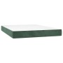 Cama box spring con colchón terciopelo verde oscuro 140x200 cm de , Camas y somieres - Ref: Foro24-3129396, Precio: 591,07 €,...