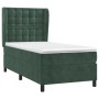 Cama box spring con colchón terciopelo verde oscuro 100x200 cm de , Camas y somieres - Ref: Foro24-3129438, Precio: 403,84 €,...