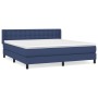 Cama box spring con colchón tela azul 160x200 cm de , Camas y somieres - Ref: Foro24-3130047, Precio: 509,18 €, Descuento: %