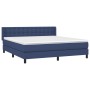 Cama box spring con colchón tela azul 160x200 cm de , Camas y somieres - Ref: Foro24-3130047, Precio: 509,18 €, Descuento: %