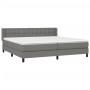 Cama box spring con colchón tela gris oscuro 200x200 cm de , Camas y somieres - Ref: Foro24-3130058, Precio: 543,53 €, Descue...