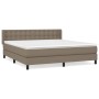 Box spring bed with taupe gray fabric mattress 160x200 cm by , Beds and slatted bases - Ref: Foro24-3130045, Price: 519,72 €,...