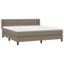 Box spring bed with taupe gray fabric mattress 160x200 cm by , Beds and slatted bases - Ref: Foro24-3130045, Price: 519,72 €,...