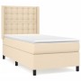 Cama box spring con colchón tela color crema 90x200 cm de , Camas y somieres - Ref: Foro24-3131726, Precio: 364,21 €, Descuen...