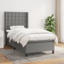 Box spring bed with dark gray fabric mattress 100x200 cm by , Beds and slatted bases - Ref: Foro24-3131730, Price: 353,99 €, ...