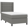 Cama box spring con colchón tela gris oscuro 100x200 cm de , Camas y somieres - Ref: Foro24-3131730, Precio: 353,99 €, Descue...