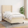 Cama box spring con colchón tela color crema 90x190 cm de , Camas y somieres - Ref: Foro24-3131718, Precio: 370,84 €, Descuen...