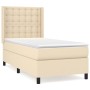 Cama box spring con colchón tela color crema 90x190 cm de , Camas y somieres - Ref: Foro24-3131718, Precio: 370,84 €, Descuen...