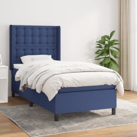 Box spring bed with blue fabric mattress 80x200 cm by , Beds and slatted bases - Ref: Foro24-3131711, Price: 349,65 €, Discou...