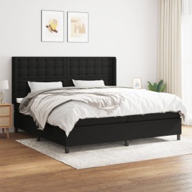 Cama box spring con colchón tela negro 200x200 cm de , Camas y somieres - Ref: Foro24-3131779, Precio: 650,21 €, Descuento: %