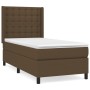 Cama box spring con colchón tela marrón oscuro 100x200 cm de , Camas y somieres - Ref: Foro24-3131732, Precio: 394,99 €, Desc...