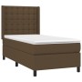 Cama box spring con colchón tela marrón oscuro 100x200 cm de , Camas y somieres - Ref: Foro24-3131732, Precio: 394,99 €, Desc...