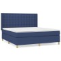 Box spring bed with blue fabric mattress 160x200 cm by , Beds and slatted bases - Ref: Foro24-3132327, Price: 576,38 €, Disco...