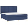 Box spring bed with blue fabric mattress 160x200 cm by , Beds and slatted bases - Ref: Foro24-3132327, Price: 576,38 €, Disco...