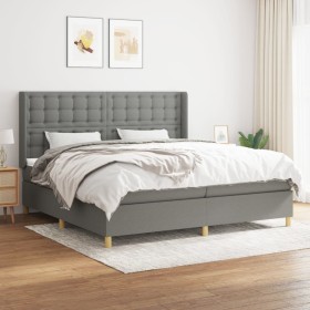 Cama box spring con colchón tela gris oscuro 200x200 cm de , Camas y somieres - Ref: Foro24-3132338, Precio: 586,33 €, Descue...