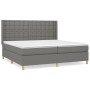 Cama box spring con colchón tela gris oscuro 200x200 cm de , Camas y somieres - Ref: Foro24-3132338, Precio: 667,33 €, Descue...