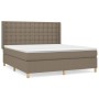 Box spring bed with taupe gray fabric mattress 160x200 cm by , Beds and slatted bases - Ref: Foro24-3132325, Price: 611,98 €,...