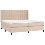 Cama box spring con colchón cuero sintético capuchino 200x200cm de , Camas y somieres - Ref: Foro24-3132524, Precio: 719,13 €...