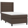 Cama box spring con colchón cuero sintético marrón 90x200 cm de , Camas y somieres - Ref: Foro24-3132480, Precio: 390,45 €, D...