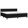 Boxspringbettmatratze und LED-Leuchten aus schwarzem Stoff 200x200 cm von , Betten und Lattenroste - Ref: Foro24-3133503, Pre...