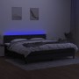 Boxspringbettmatratze und LED-Leuchten aus schwarzem Stoff 200x200 cm von , Betten und Lattenroste - Ref: Foro24-3133503, Pre...