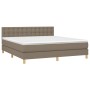 Box spring bed with LED mattress taupe gray fabric 160x200 cm by , Beds and slatted bases - Ref: Foro24-3134049, Price: 511,3...