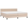 Cama box spring colchón LED cuero sintético capuchino 200x200cm de , Camas y somieres - Ref: Foro24-3134248, Precio: 644,85 €...