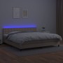 Cama box spring colchón LED cuero sintético capuchino 200x200cm de , Camas y somieres - Ref: Foro24-3134248, Precio: 644,85 €...