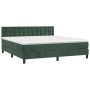 Cama box spring colchón y LED terciopelo verde oscuro 180x200cm de , Camas y somieres - Ref: Foro24-3134660, Precio: 542,04 €...