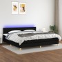 Cama box spring con colchón LED tela negro 200x200 cm de , Camas y somieres - Ref: Foro24-3134063, Precio: 615,31 €, Descuent...