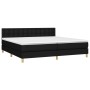 Cama box spring con colchón LED tela negro 200x200 cm de , Camas y somieres - Ref: Foro24-3134063, Precio: 615,31 €, Descuent...