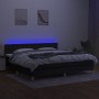 Box spring bed with LED mattress black fabric 200x200 cm by , Beds and slatted bases - Ref: Foro24-3134063, Price: 565,30 €, ...