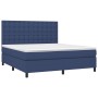 Cama box spring colchón y luces LED tela azul 160x200 cm de , Camas y somieres - Ref: Foro24-3135211, Precio: 580,35 €, Descu...