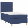 Cama box spring colchón y luces LED tela azul 90x190 cm de , Camas y somieres - Ref: Foro24-3135723, Precio: 376,95 €, Descue...