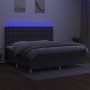 Box spring bed mattress and LED lights light gray fabric 200x200 cm by , Beds and slatted bases - Ref: Foro24-3135782, Price:...