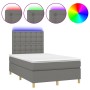 Cama box spring con colchón y LED tela gris oscuro 120x200 cm de , Camas y somieres - Ref: Foro24-3135742, Precio: 421,46 €, ...