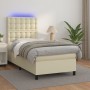 Cama box spring colchón y LED cuero sintético crema 100x200 cm de , Camas y somieres - Ref: Foro24-3135929, Precio: 410,49 €,...